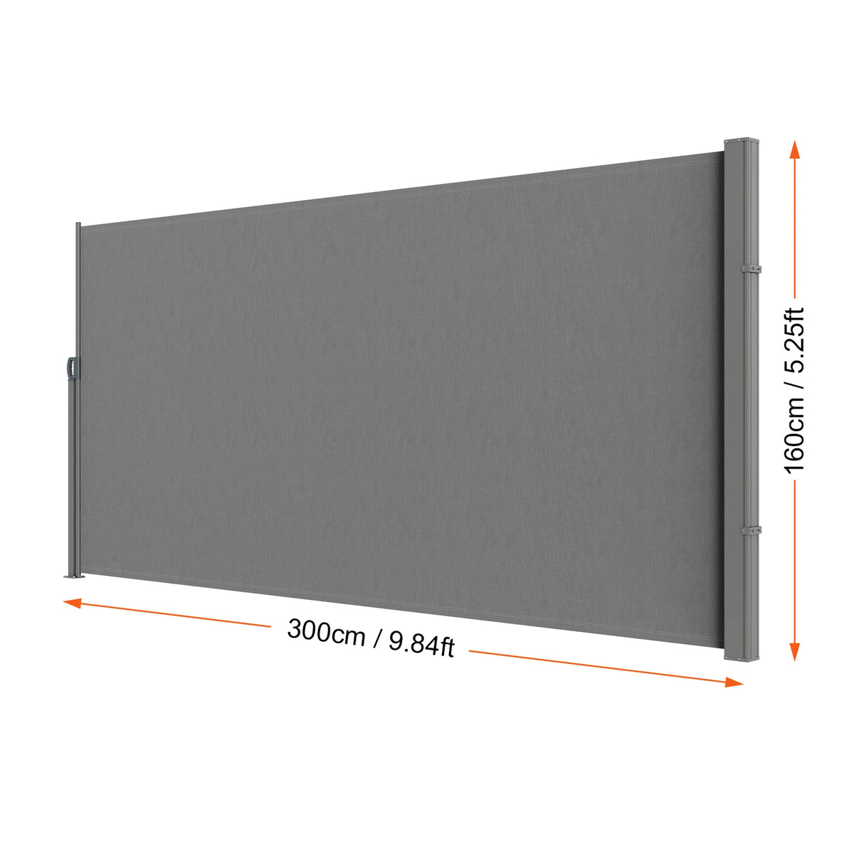 SucceBuy Retractable Side Awning Outdoor Privacy Polyester Water-proof Retractable Patio Screen UV 30+ Room Divider Wind Screen