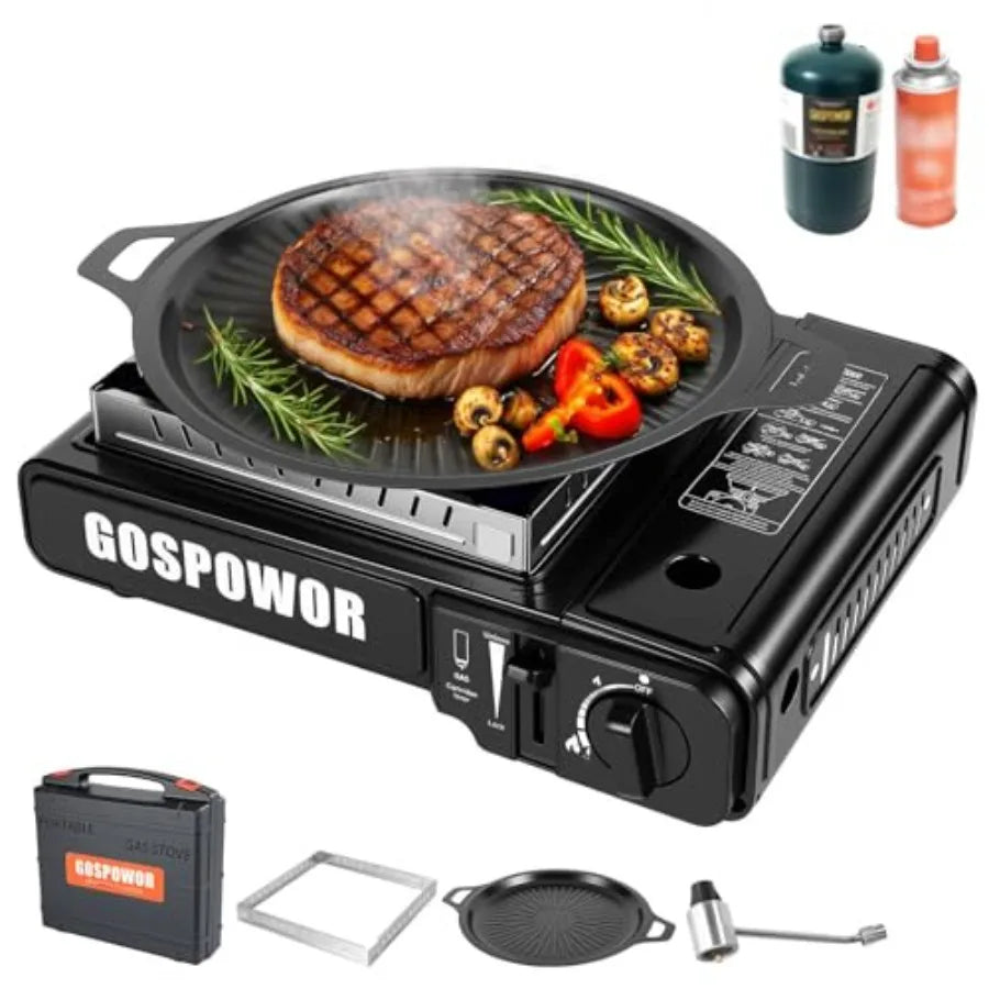 Dual Fuel Portable Gas Stove With Windblocker 10K BTU Ignition
