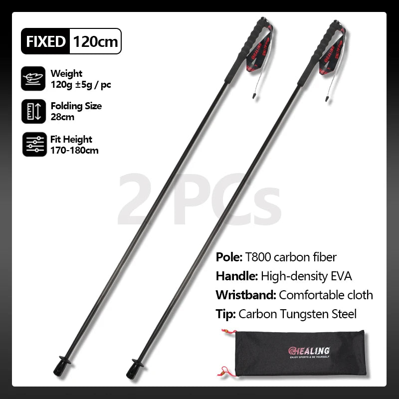 OKHEALING Ultralight Carbon Fiber Trekking Poles 2 Pack for Hiking