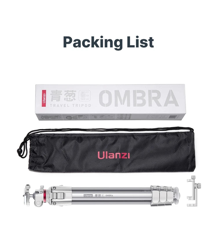 Ulanzi Ombra Aluminum Travel Tripod For Smartphone And Dslr Photography