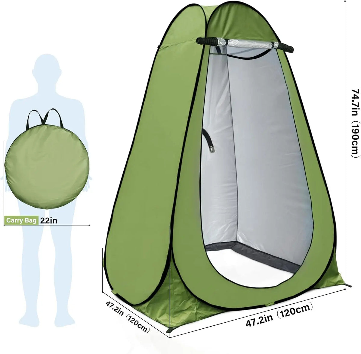 Pop Up Privacy Shower Tent For Two Users Portable Shelter