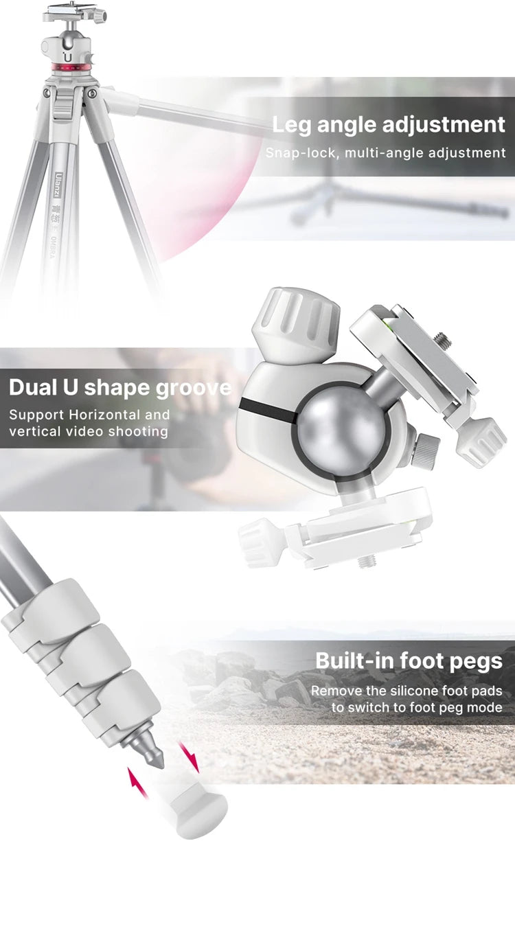 Ulanzi Ombra Aluminum Travel Tripod For Smartphone And Dslr Photography