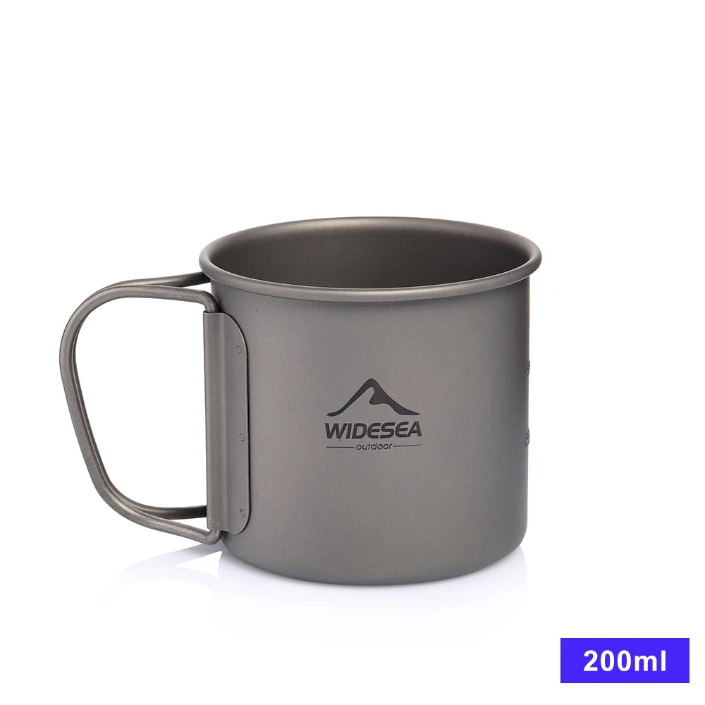 Widesea Titanium Camping Mug for Outdoor Travel and Hiking