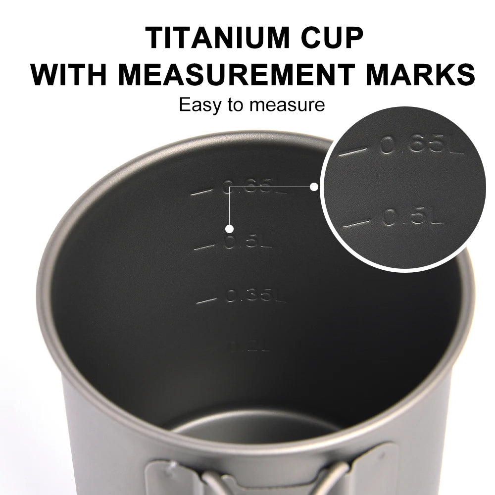 Widesea Titanium Camping Mug for Outdoor Travel and Hiking