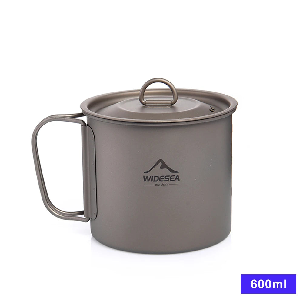 Widesea Titanium Camping Mug for Outdoor Travel and Hiking