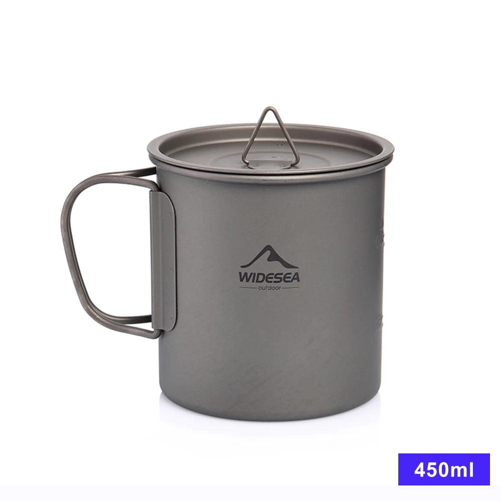 Widesea Titanium Camping Mug for Outdoor Travel and Hiking