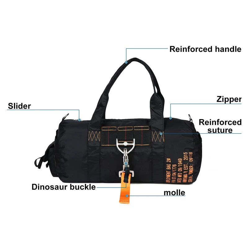 LQARMY Tactical Parachute Duffle Bag 1000D Nylon Outdoor Travel Gear