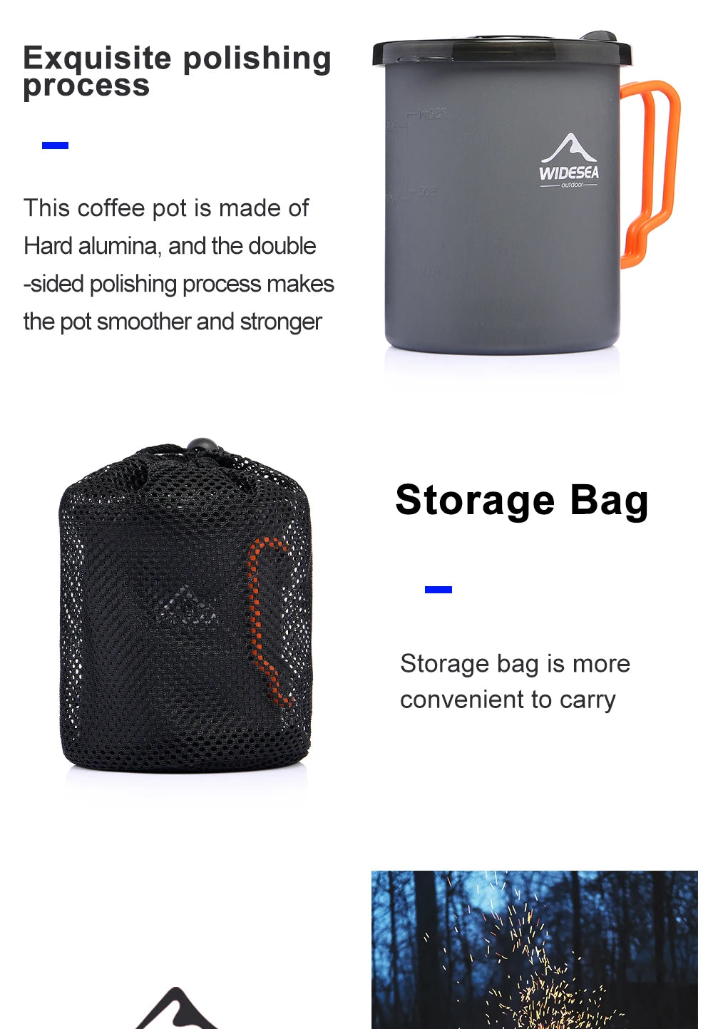 Widesea Camping Coffee Pot With French Press For Hiking Trekking