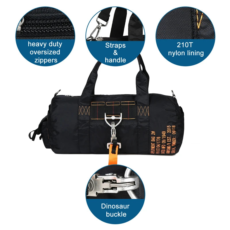 LQARMY Tactical Parachute Duffle Bag 1000D Nylon Outdoor Travel Gear