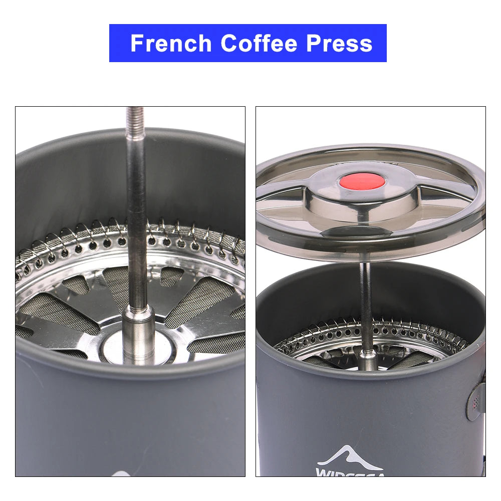 Widesea Camping Coffee Pot With French Press For Hiking Trekking