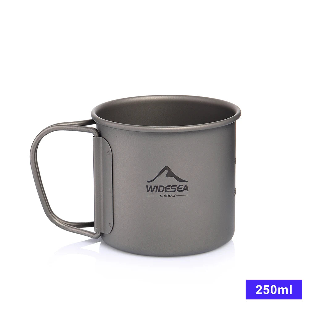 Widesea Titanium Camping Mug for Outdoor Travel and Hiking