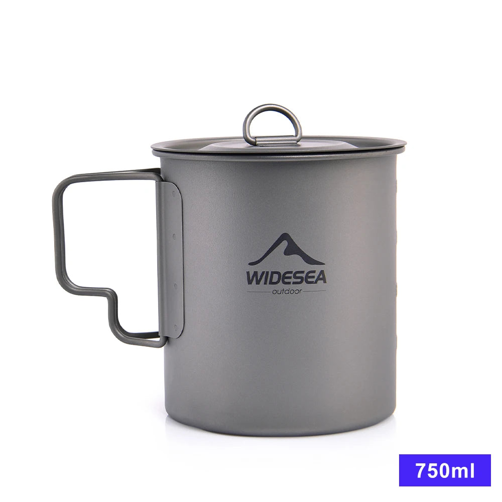 Widesea Titanium Camping Mug for Outdoor Travel and Hiking