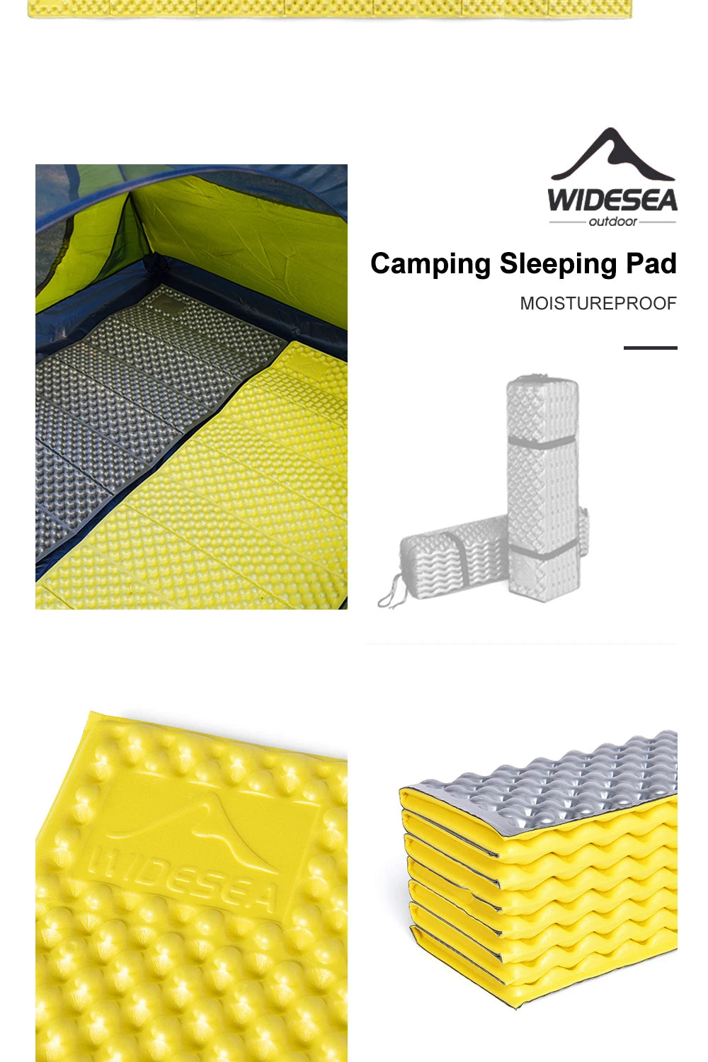 Widesea Camping Mat Portable Sleeping Pad Waterproof Moistureproof