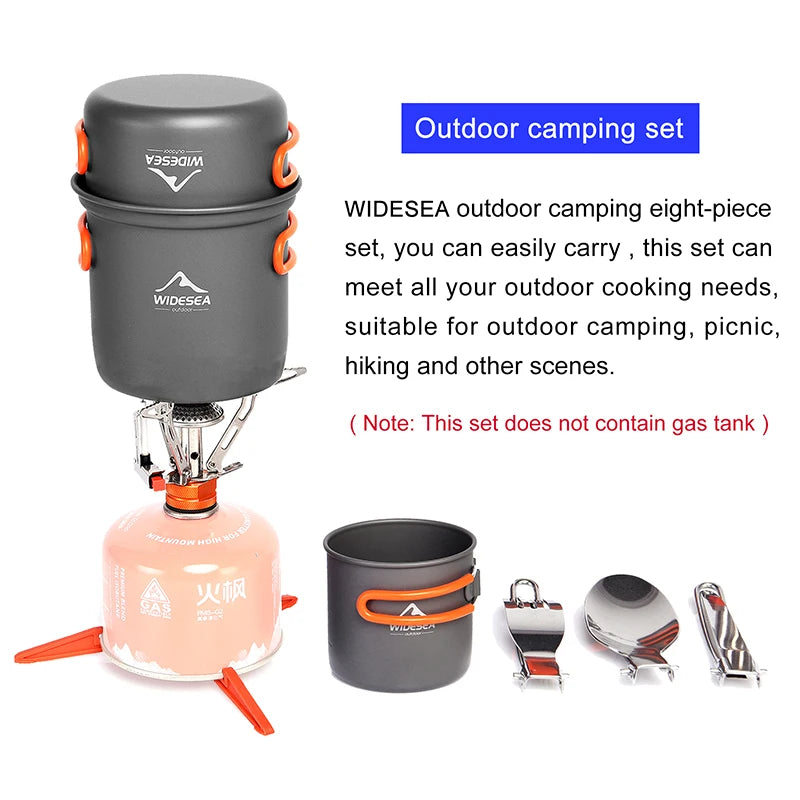 Widesea Camping Cookware Set With Foldable Pot Cutlery Cup