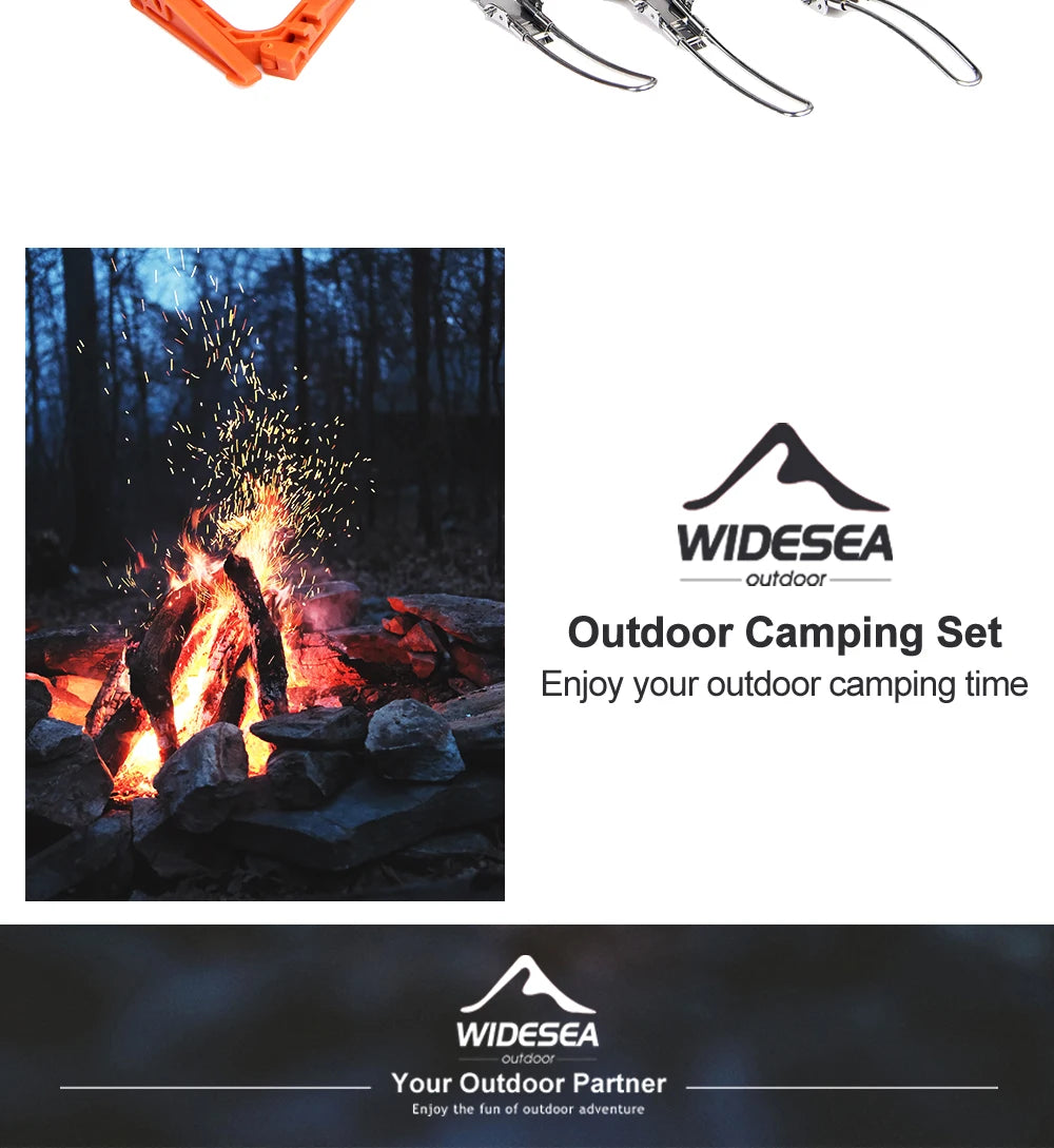 Widesea Camping Cookware Set With Foldable Pot Cutlery Cup