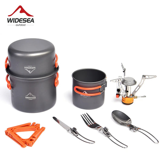 Widesea Compact Camping Cookware Set with Pot, Cup & Cutlery