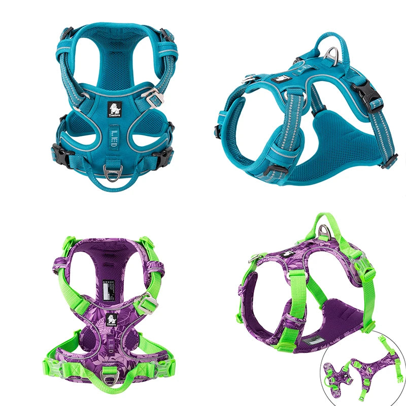 Truelove Pet Reflective Nylon Dog Harness No Pull Adjustable Medium Large Naughty Dog Vest Safety Vehicular Lead Walking Running