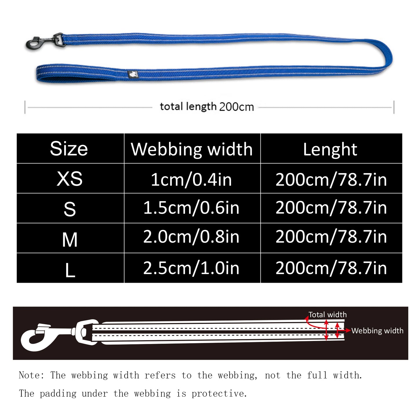 TrueLove Soft Reflective Leash With Padded Nylon Mesh For Pets