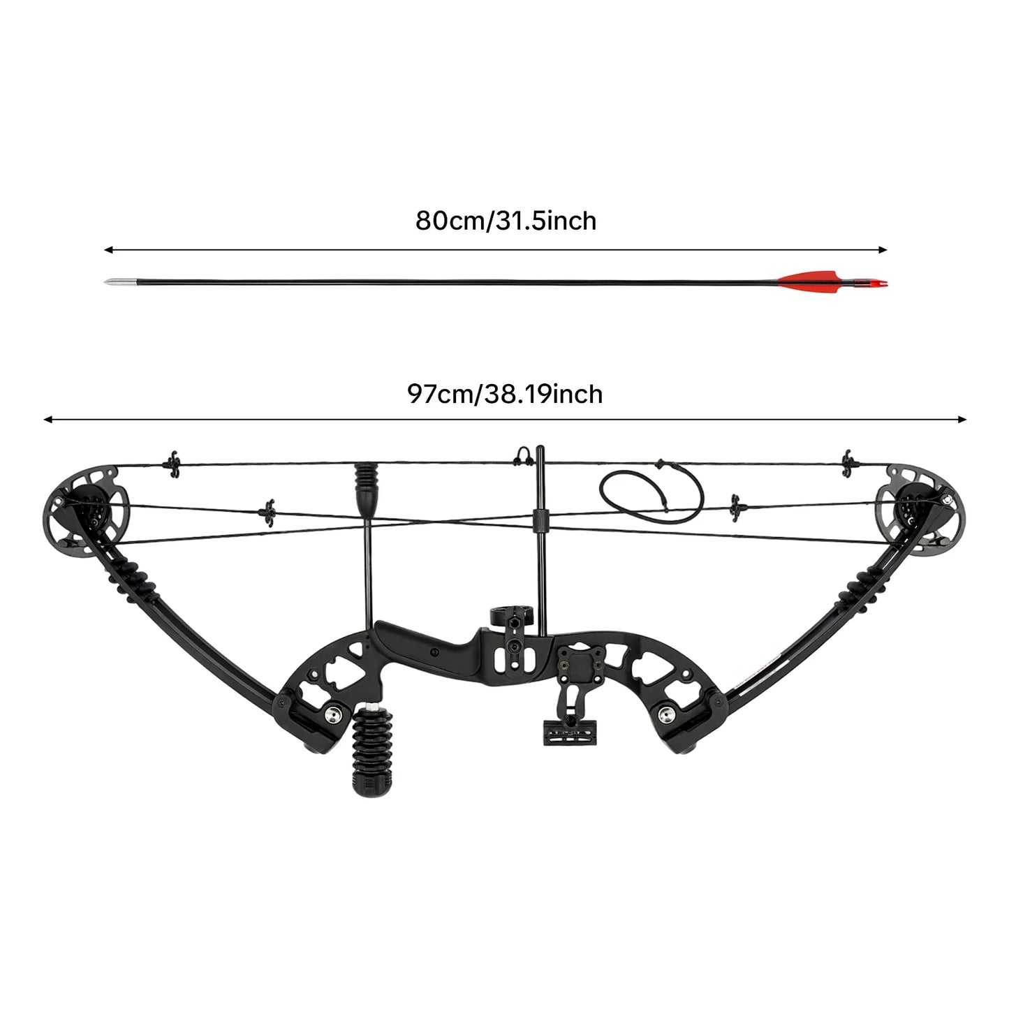 Right Handed Compound Bow Kit With Twelve Arrows For Beginners