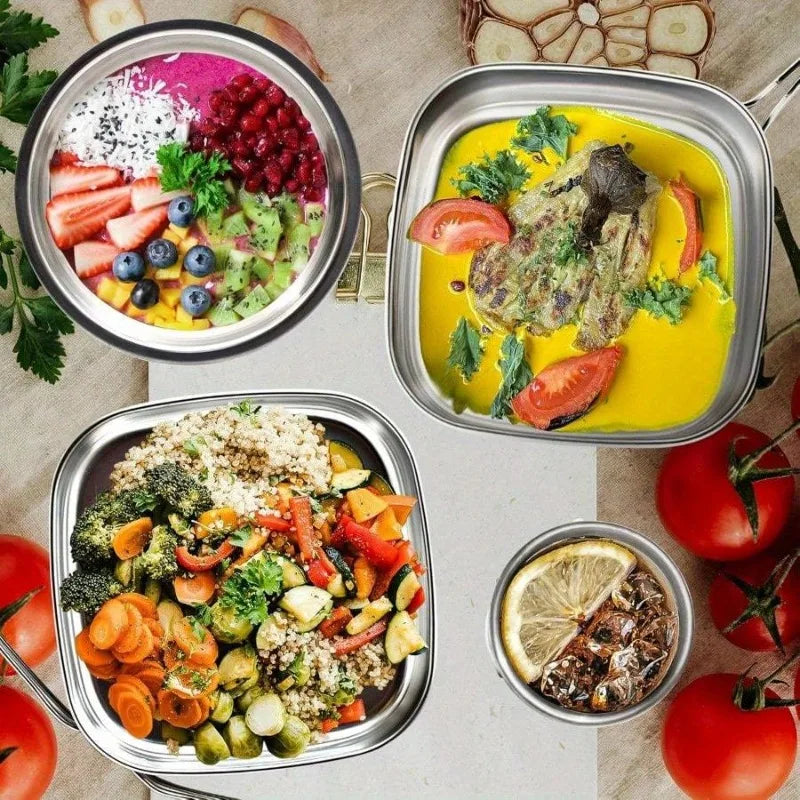 Stainless Steel Camping Cookware Set With Carry Bag