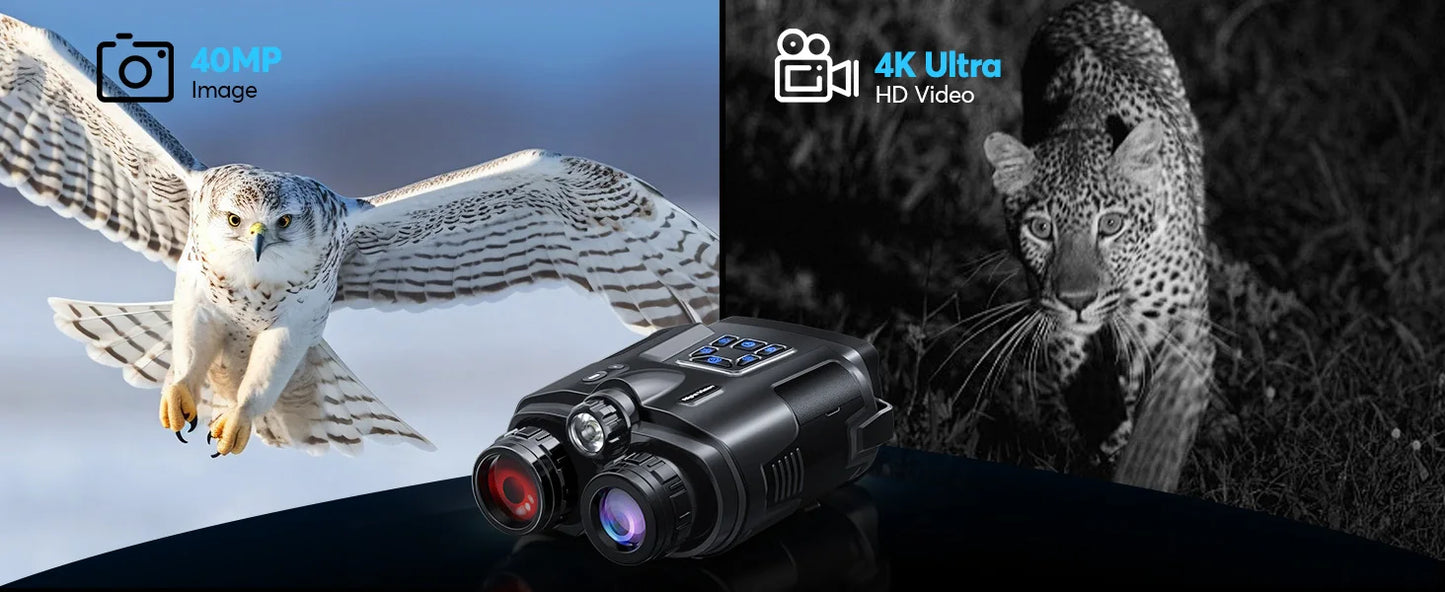Letcmoi 4K Night Vision Binoculars With 8x Digital Zoom And Tactical Light
