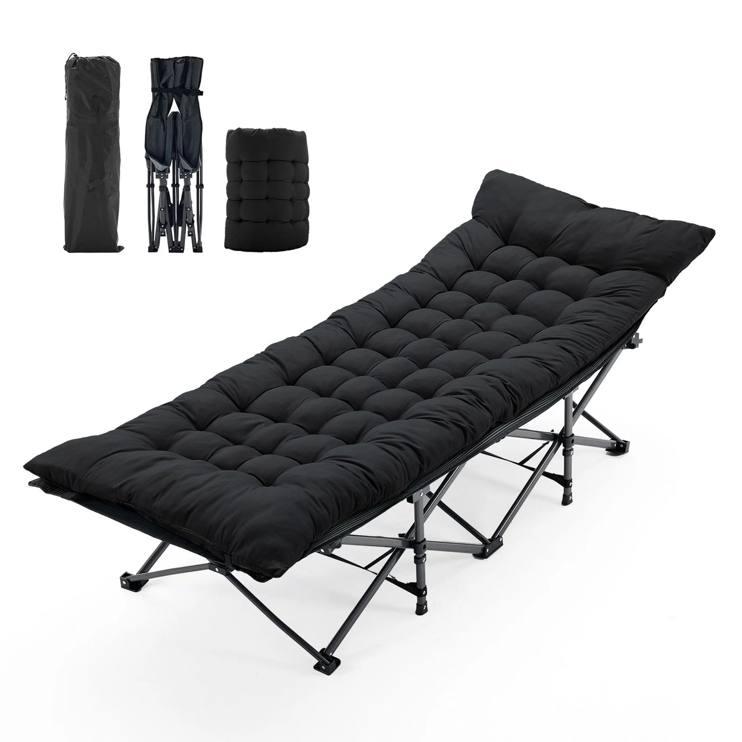 JHK Folding Camping Cot With Sturdy Carbon Steel Frame