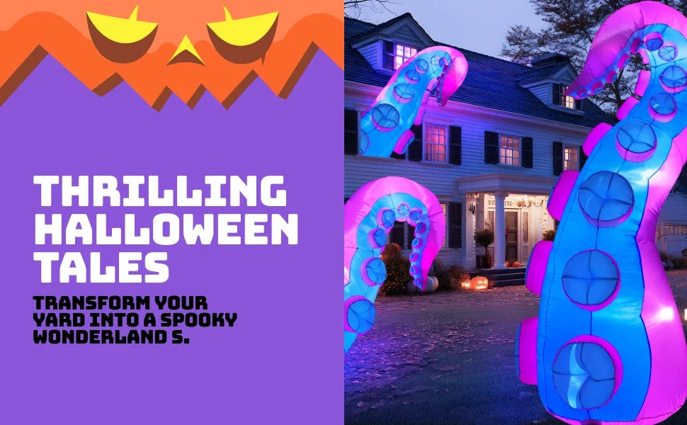 Joyfy Crawling Cat Halloween Inflatable With Moving Head