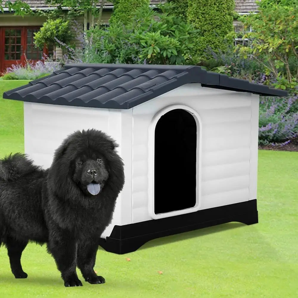 Dog House, Large Dog House or Small Medium Large Dogs, Water Resistant Ventilate Plastic Durable Indoor Outdoor Pet Shelter Kenn