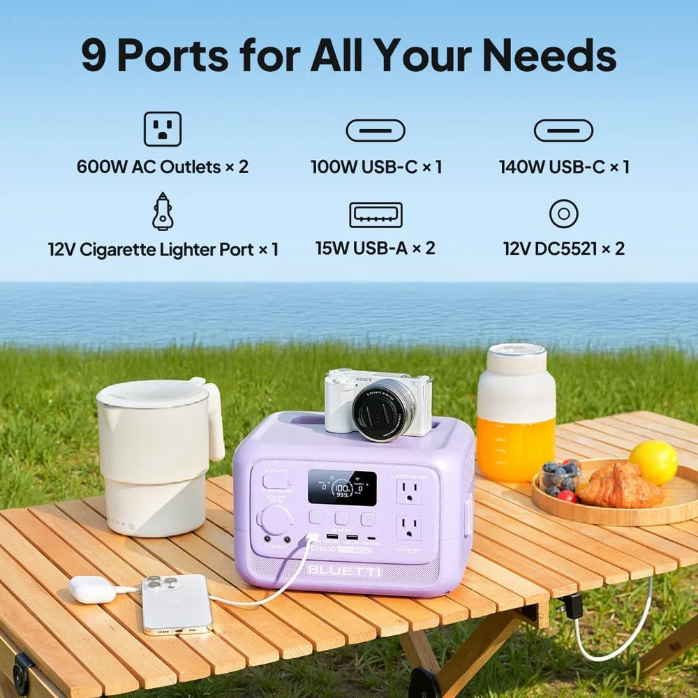 BLUETTI Elite 30 V2 Portable Power Station 288Wh 600W Peak