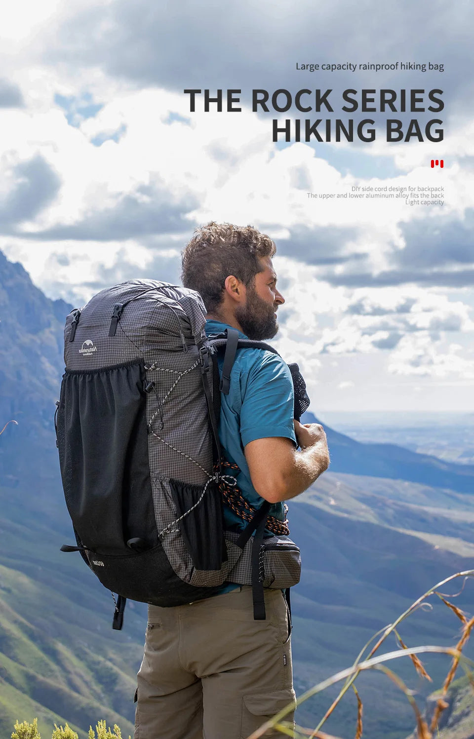 Naturehike Waterproof Mountain Backpack With Rain Cover For Hiking