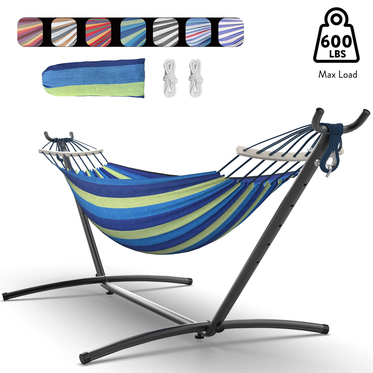 Gyroor Adjustable Hammock with Stand – 600 lb Capacity