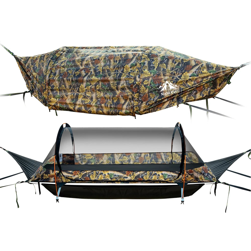 Night Cat Hammock Tent With Mosquito Net And Waterproof Rainfly