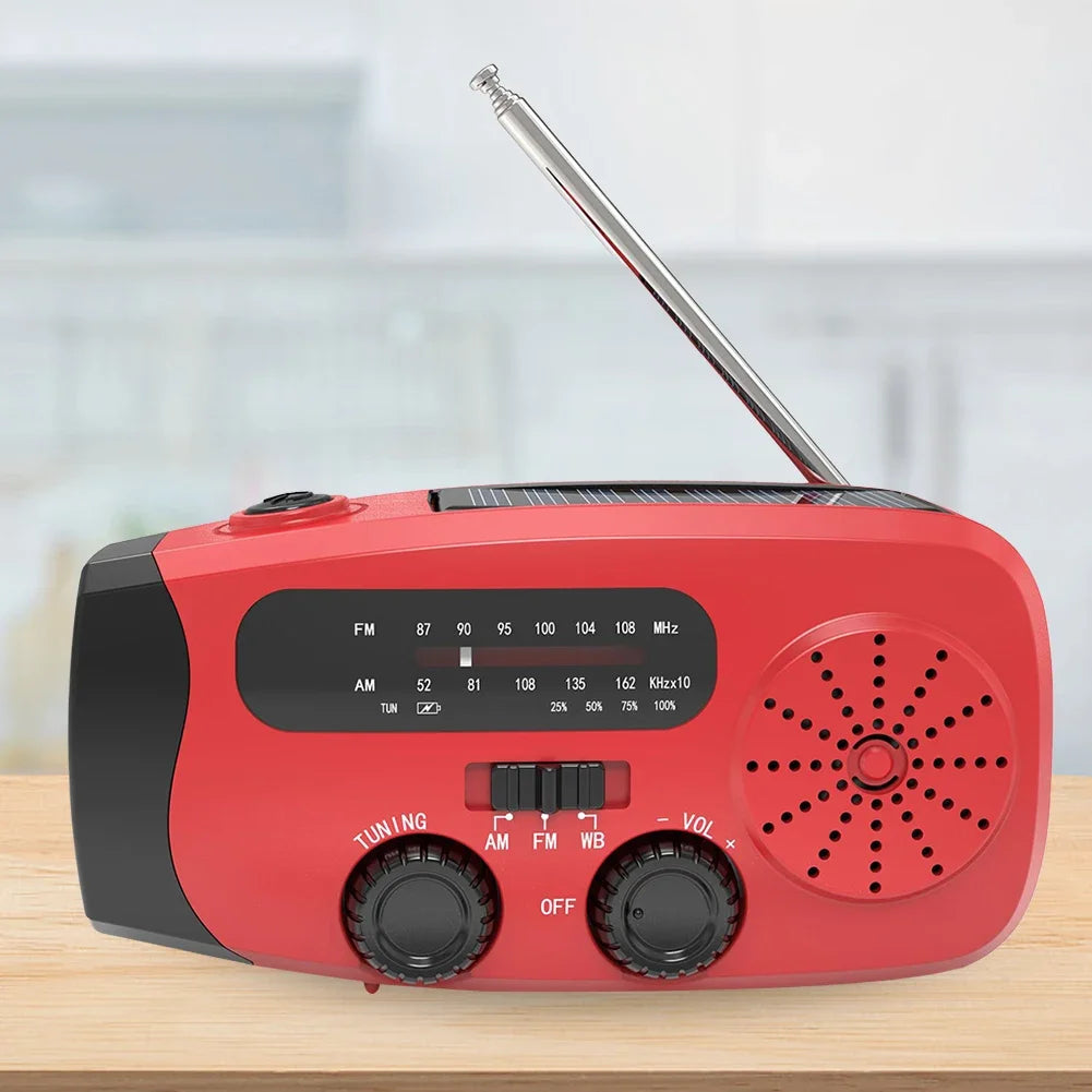 ANENG Portable Emergency Hand Crank Radio With FMAM Weather Led