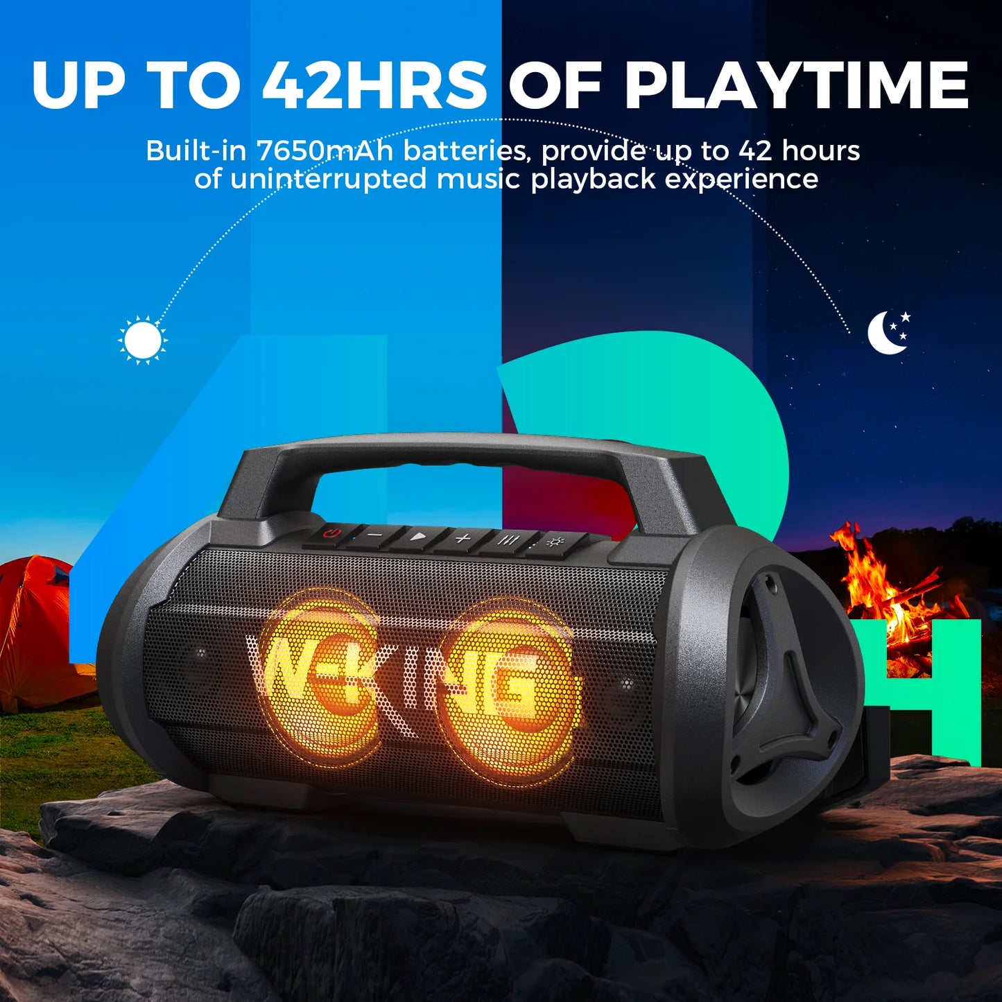 W-King 70W RMS Bluetooth Portable Speaker IPX6 Waterproof