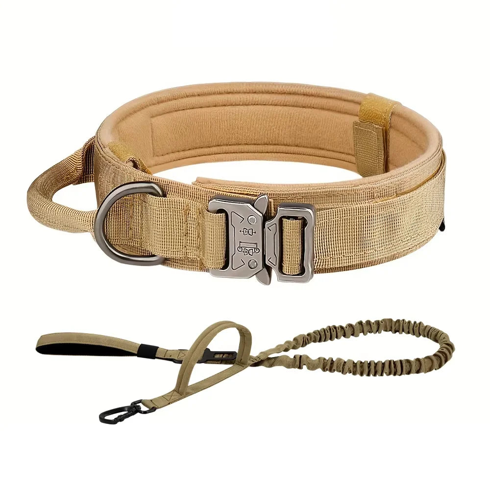Adjustable Dog Training Collar and Leash Set Tactical