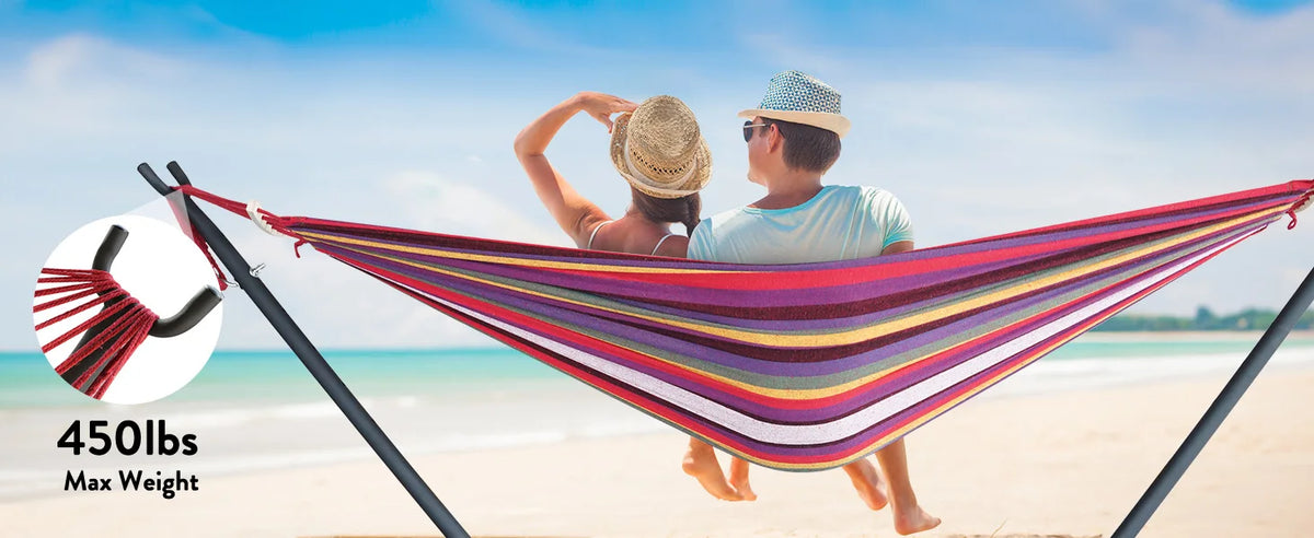 Gyroor Adjustable Hammock with Stand – 600 lb Capacity