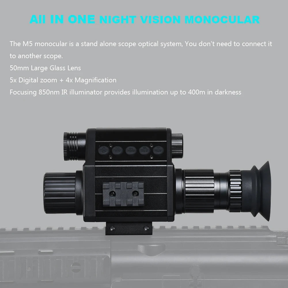 Megaorei Digital Night Vision Riflescope 940nm IR 5X 1080P