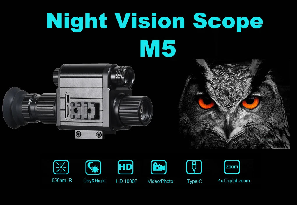 Megaorei Digital Night Vision Riflescope 940nm IR Scope 5X Zoom