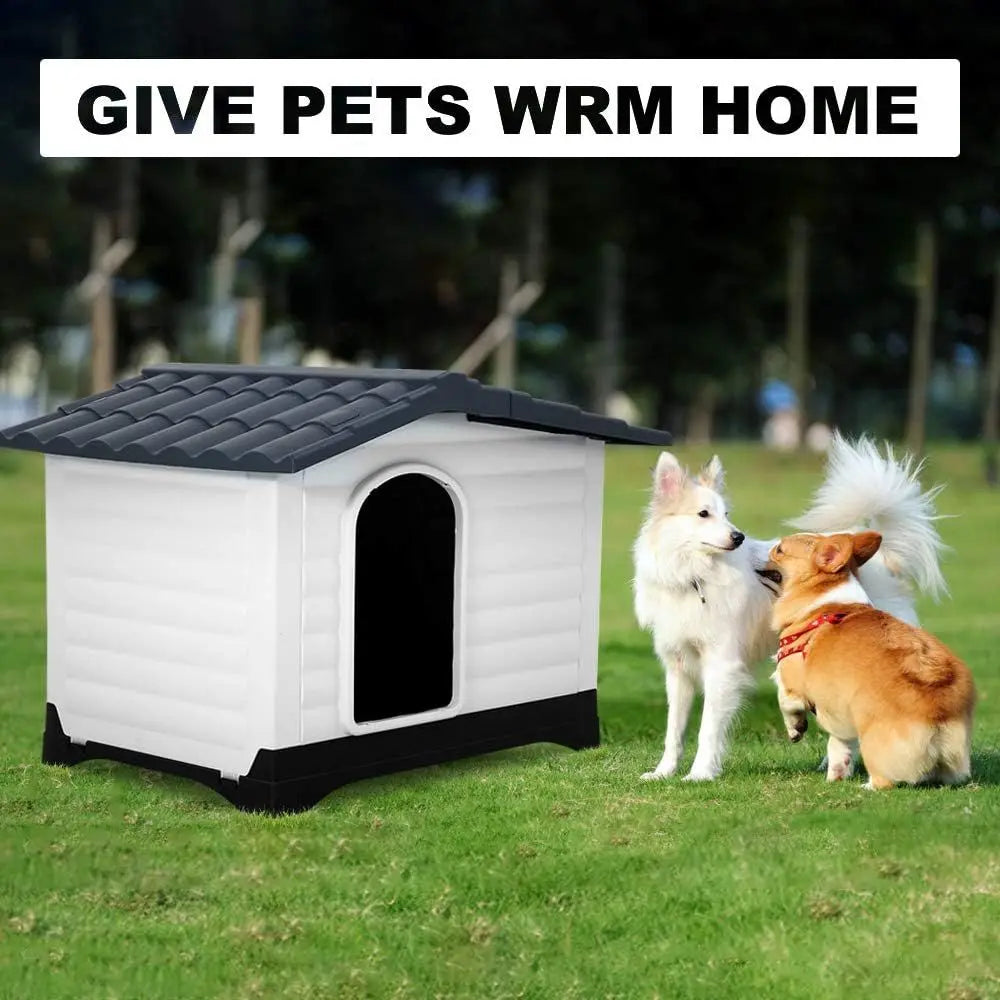 Dog House, Large Dog House or Small Medium Large Dogs, Water Resistant Ventilate Plastic Durable Indoor Outdoor Pet Shelter Kenn