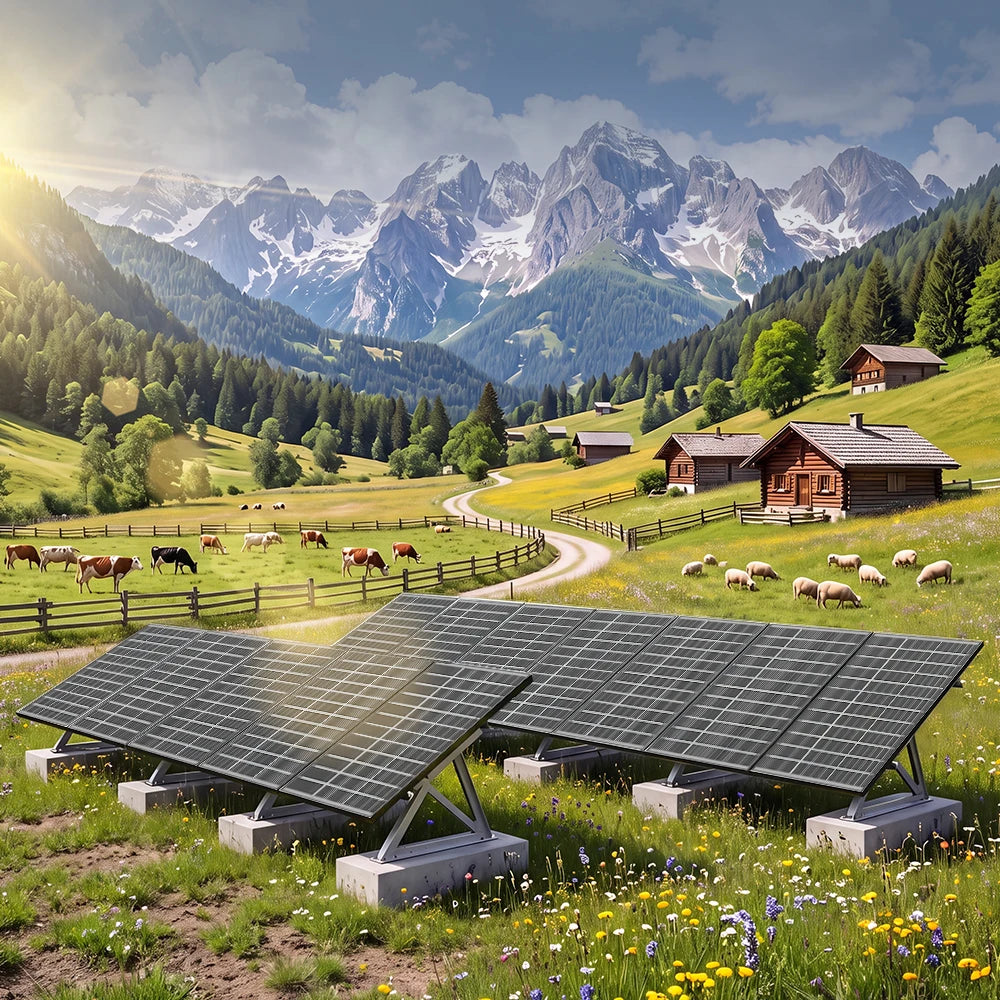 Rvpozwer Bifacial Solar Panel High Efficiency Photovoltaic Module