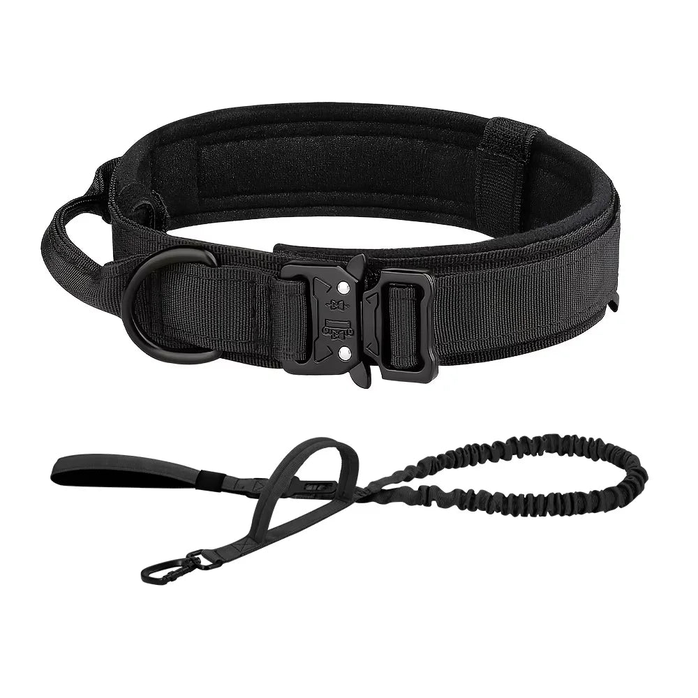 Adjustable Dog Training Collar and Leash Set Tactical
