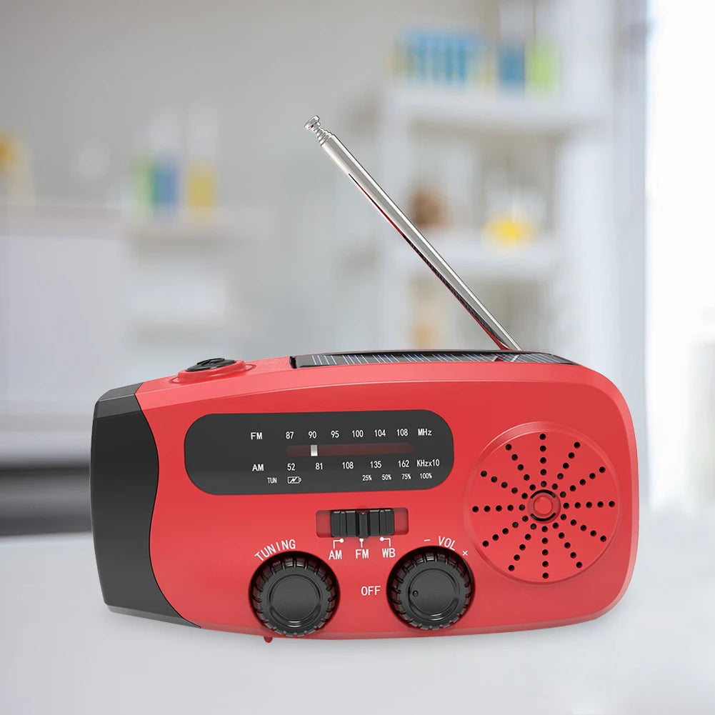 ANENG Portable Emergency Hand Crank Radio With FMAM Weather Led