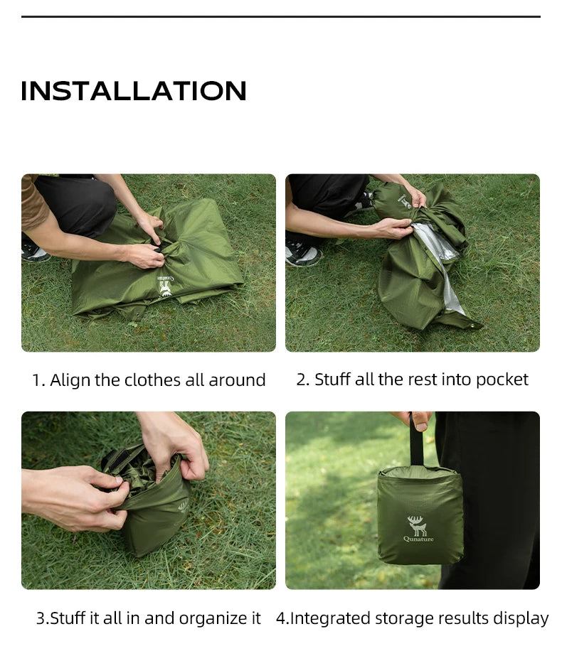 Qunature Multifunctional Waterproof Raincoat For Hiking Outdoor Fishing Camping