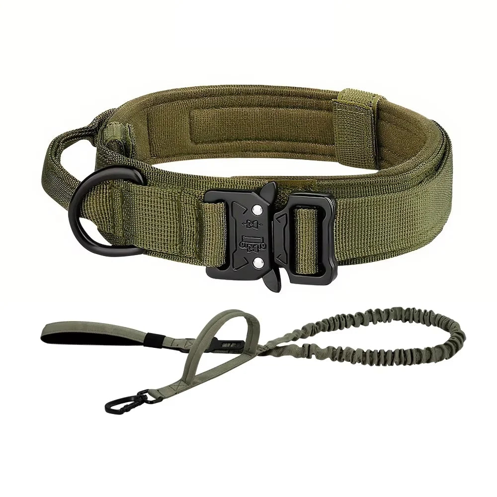 Adjustable Dog Training Collar and Leash Set Tactical