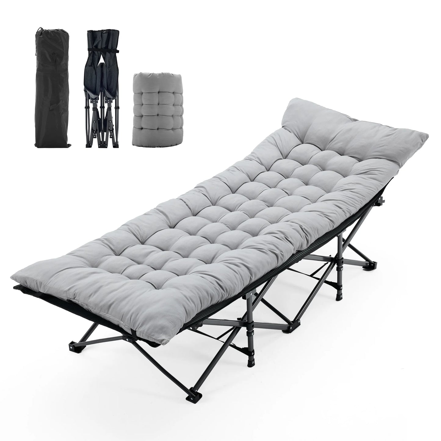 JHK Folding Camping Cot With Sturdy Carbon Steel Frame
