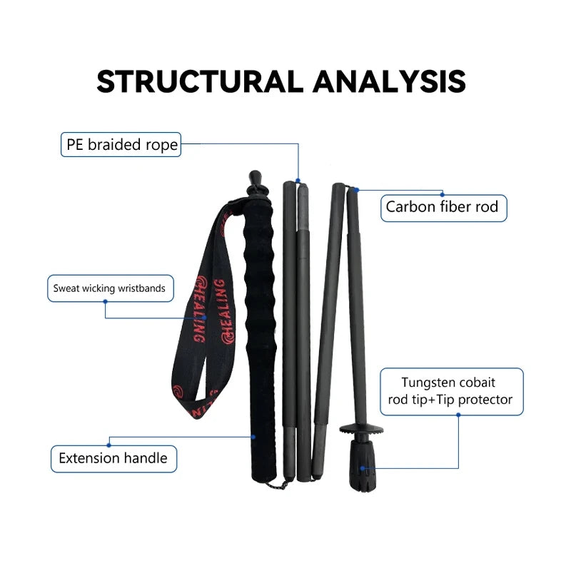 OKHEALING Trekking Poles Carbon Fiber Ultra Light Folding Two Piece