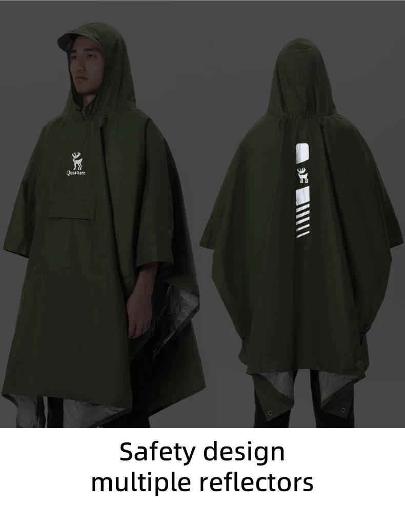 Qunature Multifunctional Waterproof Raincoat For Hiking Outdoor Fishing Camping
