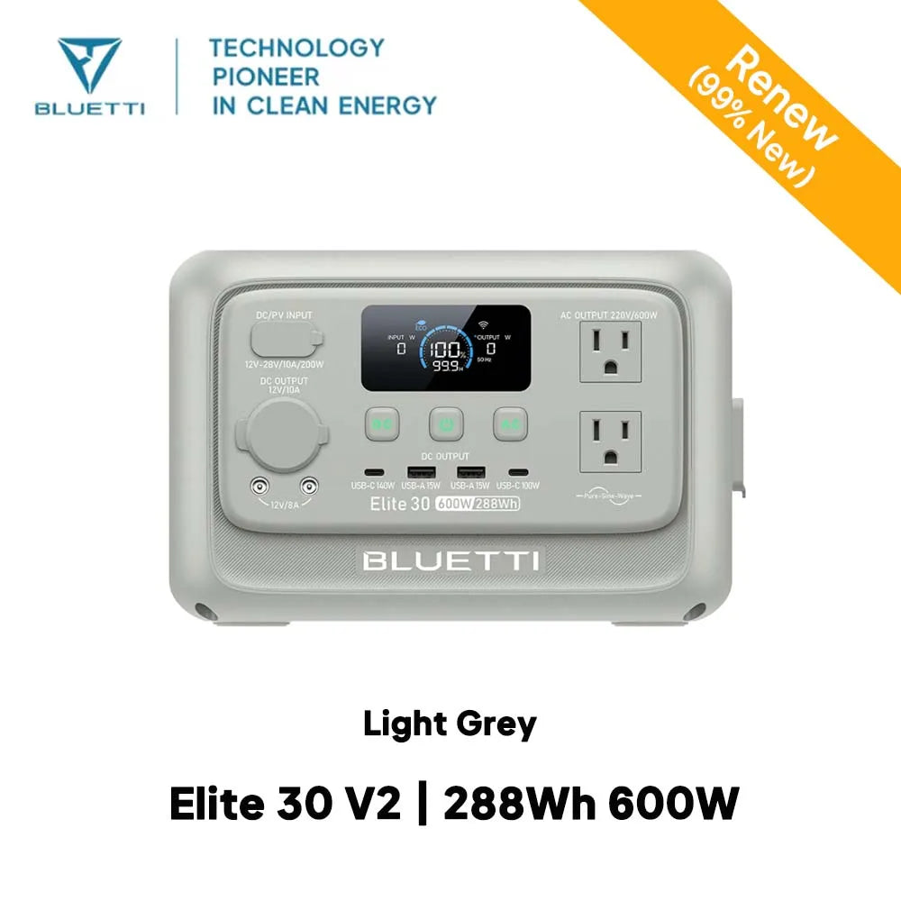 BLUETTI Elite 30 V2 Portable Power Station 288Wh 600W Peak