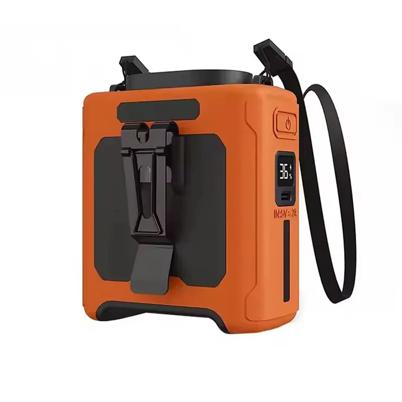 10000mAh Portable Waist Fan With 5 Speed USB Rechargeable Clip