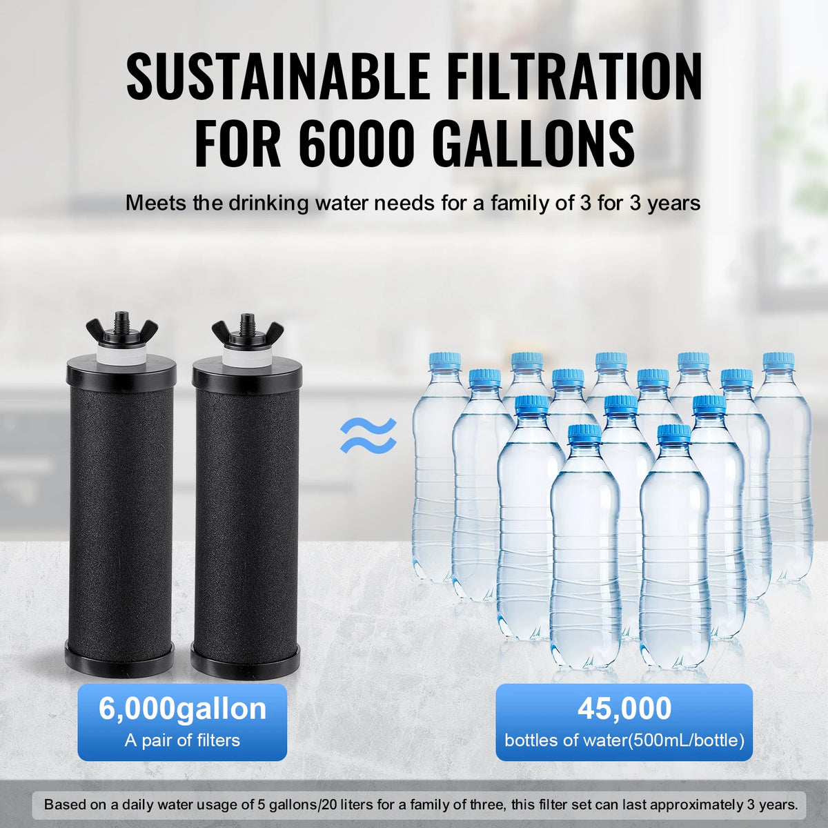 SucceBuy Gravity Fed Stainless Steel Water Filter System